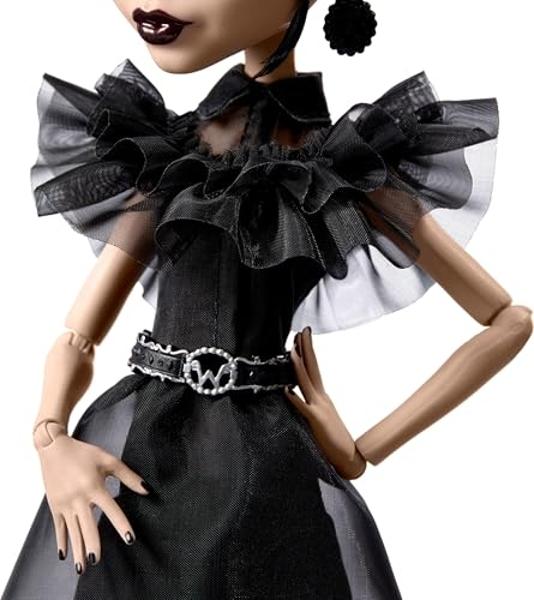 Barbie Signature 2023 Holiday Doll, Black Hair Wearing Golden Gown, Collectible with Doll Stand & Certificate of Authenticity