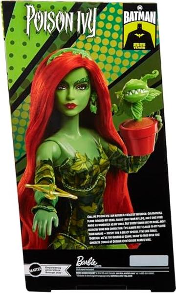 Barbie Signature Poison Ivy Collector Doll with Posable Body, Iconic Outfit, & Accessories, DC Batman 85th Anniversary Collectible