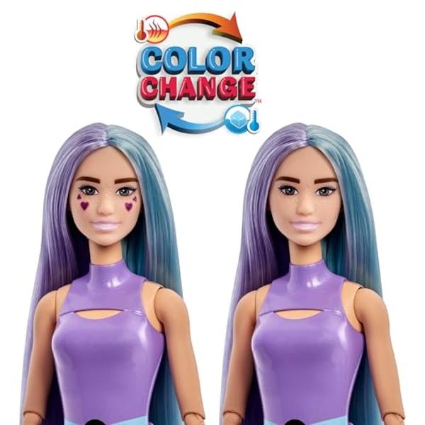 Barbie Pop Reveal Doll & Accessories, Bubble Tea Series with Pet, 8 Surprises Include Color Change, Cup with Storage (Styles May Vary)