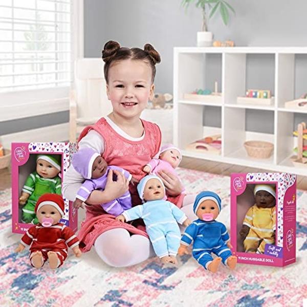 The New York Doll Collection 11 inch Soft Body Baby Doll in Gift Box - 11" Baby Doll Toy for Kids, Boys, Girls and Toddlers - Baby Doll Pacifier Accessory Included