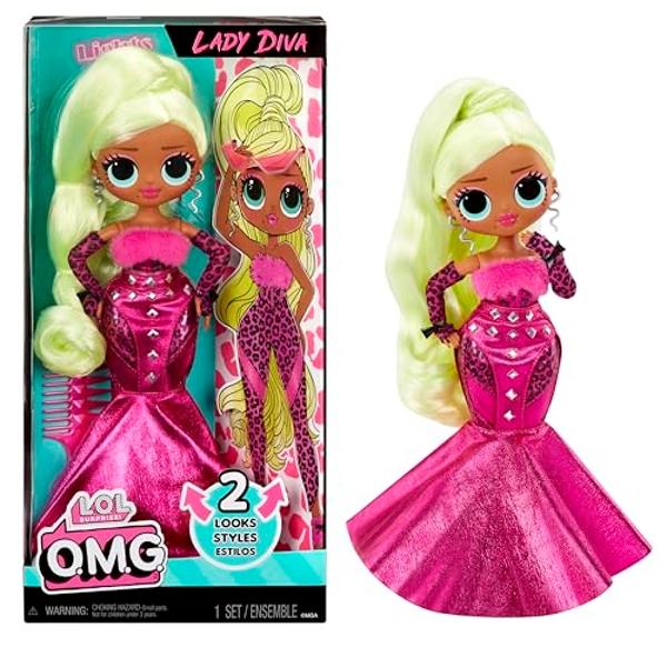LOL Surprise OMG Lady Diva Fashion Doll with Multiple Surprises Including Transforming Fashions and Fabulous Accessories – Great Gift for Kids Ages 4+