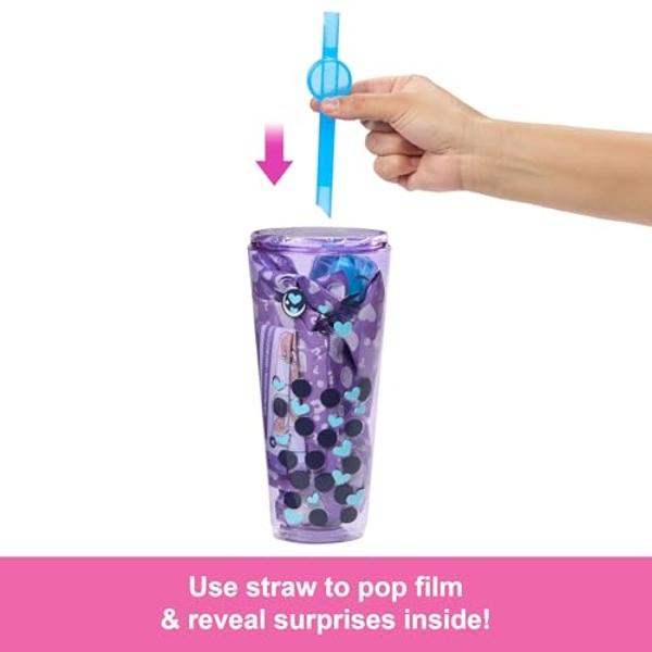 Barbie Pop Reveal Doll & Accessories, Bubble Tea Series with Pet, 8 Surprises Include Color Change, Cup with Storage (Styles May Vary)