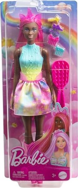 Barbie Doll, Red-Haired Fitness Doll with Puppy & 9 Accessories Including Yoga Mat with Strap, Hula Hoop, Weights & Bag