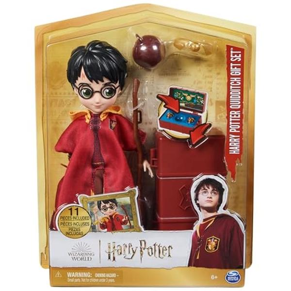 Wizarding World Harry Potter, 8-inch Harry Potter Quidditch Doll Gift Set with Robe and 9 Doll Accessories, 11 Pieces, Kids Toys for Ages 6 and up