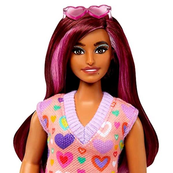 Barbie Doll, Red-Haired Fitness Doll with Puppy & 9 Accessories Including Yoga Mat with Strap, Hula Hoop, Weights & Bag