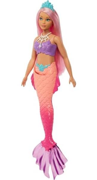 Barbie Dreamtopia Mermaid Doll with Curvy Body, Pink Hair, Ombre Tail & Headband Accessory