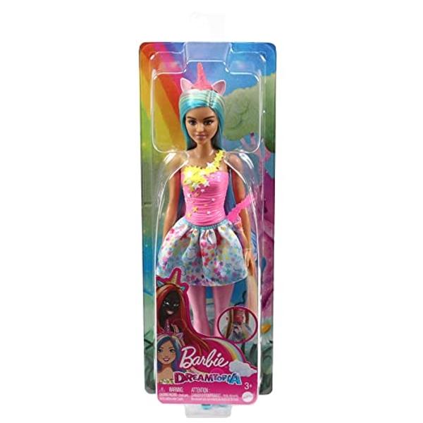 Barbie Dreamtopia Unicorn Fashion Doll with Blue & Purple Hair Wesring Removable Skirt & Accessories Including Pink Unicorn Headband & Tail