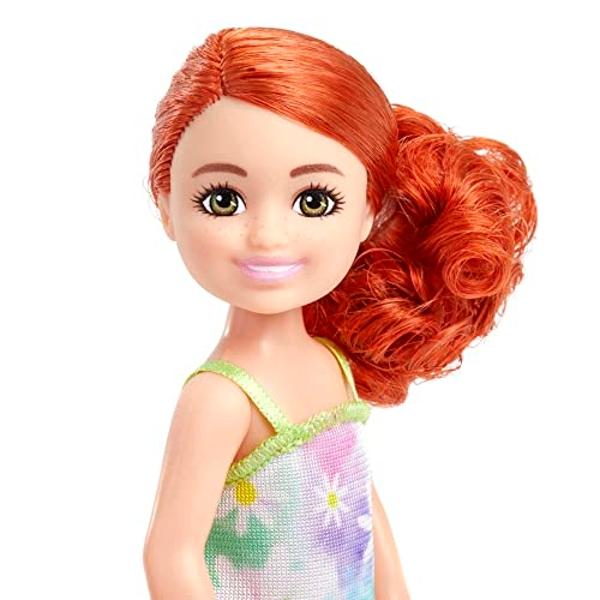Barbie Chelsea Small Boy Doll in Romper & White Sneakers with Brunette Hair & Brown Eyes