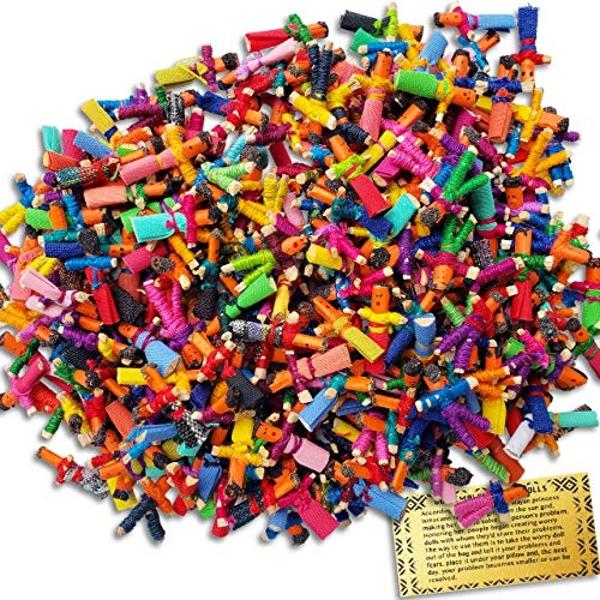 5ô2 150 Worry Dolls in Bulk from Guatemala - Girls and Boys - Worry Doll - Guatemalan Dolls - Mayan - Trouble - Anxiety - People - Mexican - (1 in) (150 Pack)