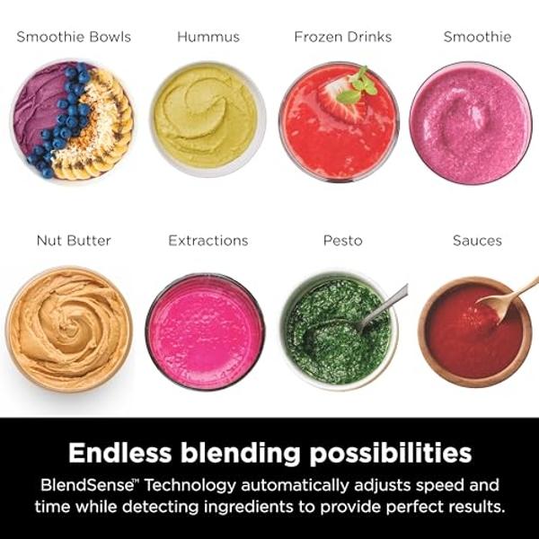 Ninja TB201 Detect Power Blender Pro, BlendSense Technology, For Smoothies, Shakes & More, 1800 Peak Watts, 72 oz. Pitcher, Blender, Black
