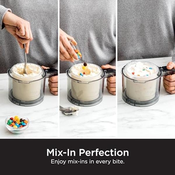 Ninja NC301 CREAMi Ice Cream Maker, for Gelato, Mix-ins, Milkshakes, Sorbet, Smoothie Bowls & More, 7 One-Touch Programs, with (2) Pint Containers & Lids, Compact Size, Perfect for