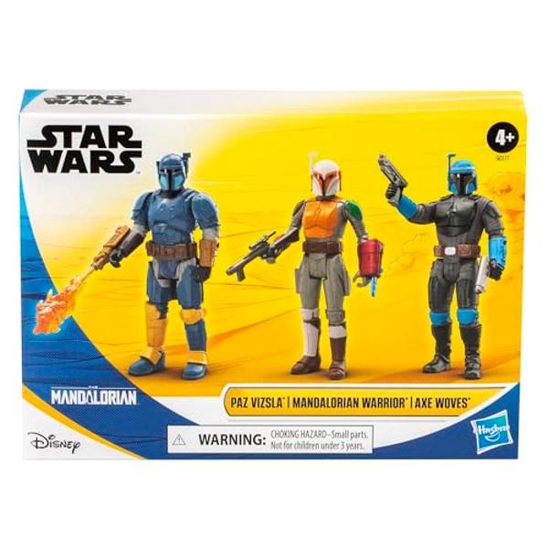 STAR WARS Epic Hero Series Unite The Clans Pack, Paz Vizsla, Mandalorian Warrior, Axe Woves 4-Inch Action Figures, Toys for 4 Year Old Boys & Girls (Amazon Exclusive)