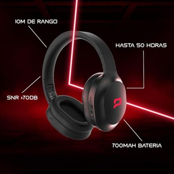 Compaq Active Noise Cancelling Headphones, Wireless, Over Ear Bluetooth Headphones, Premium Sound, Gaming Headset, 50H Playtime, Fast Charge, Soft Ear Pads (Black)