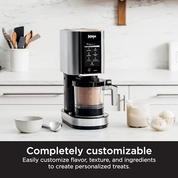 Ninja NC301 CREAMi Ice Cream Maker, for Gelato, Mix-ins, Milkshakes, Sorbet, Smoothie Bowls & More, 7 One-Touch Programs, with (2) Pint Containers & Lids, Compact Size, Perfect for