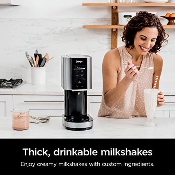 Ninja NC301 CREAMi Ice Cream Maker, for Gelato, Mix-ins, Milkshakes, Sorbet, Smoothie Bowls & More, 7 One-Touch Programs, with (2) Pint Containers & Lids, Compact Size, Perfect for
