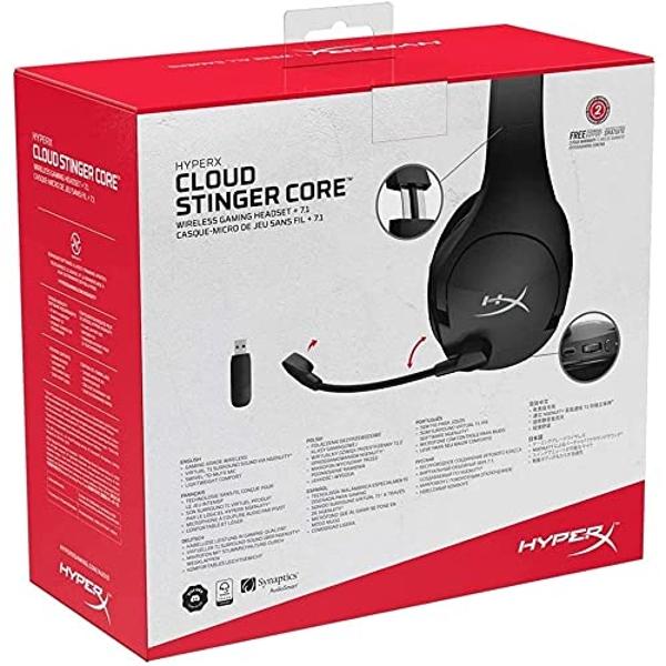 HyperX Cloud Stinger Core – Wireless Lightweight Gaming Headset, DTS Headphone:X spatial audio, Noise Cancelling Microphone, For PC, Black