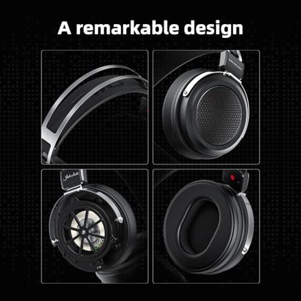 FIIO JadeAudio JT1 Professional Studio Headphones for Recording Gaming Headset with Microphone, 50mm Diaphragms, Hi-Res Music Studio Headset