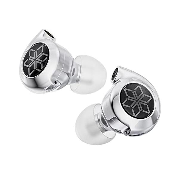 FiiO FD11 Earphones High Performance Dynamic Driver IEMs Earbuds with Deep Bass 0.78mm Detachable Cable 3.5mm Plug in Ear Headphones for Musician Singer Music (Silver)