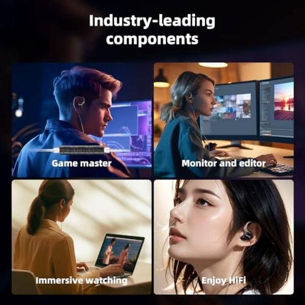 FiiO/JadeAudio JD1 High Performance Dynamic Driver HiFi Bass Stereo in Ear Monitor Headphones Sport Gaming Earbuds with Mic (Silver)