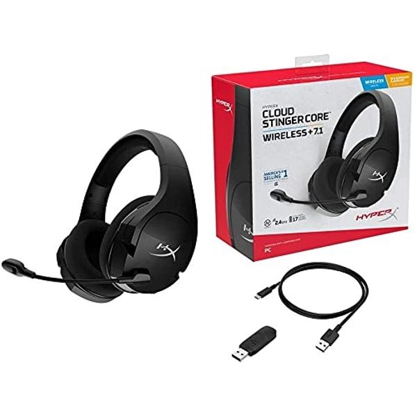 HyperX Cloud Stinger Core – Wireless Lightweight Gaming Headset, DTS Headphone:X spatial audio, Noise Cancelling Microphone, For PC, Black