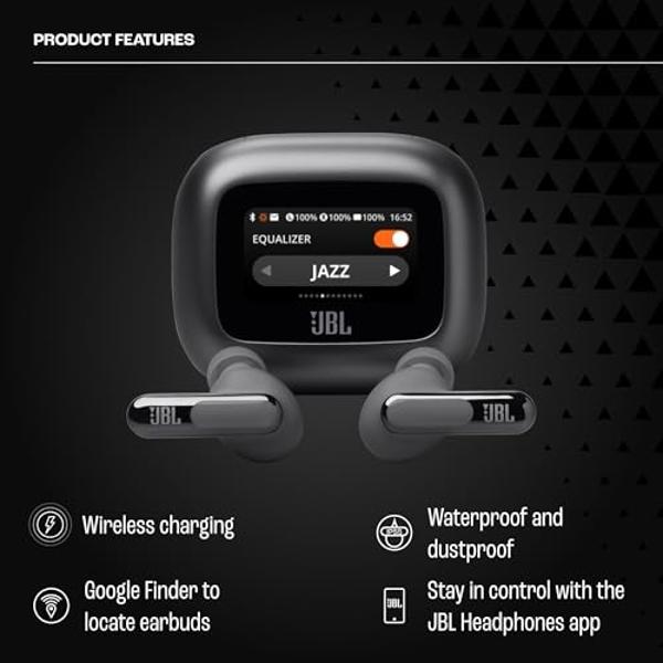 JBL Live Beam 3 - True Wireless Noise-Cancelling Stick-Closed Earbuds, 48Hrs Total Playback, Wireless Charging, 6 Mics for Perfect Calls, Multi-Point Connection, IP55 Waterproof an