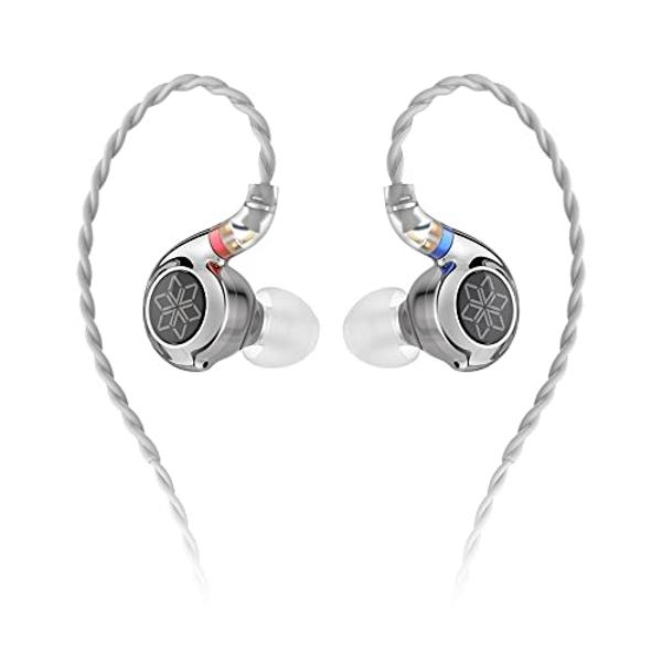 FiiO FD11 Earphones High Performance Dynamic Driver IEMs Earbuds with Deep Bass 0.78mm Detachable Cable 3.5mm Plug in Ear Headphones for Musician Singer Music (Silver)
