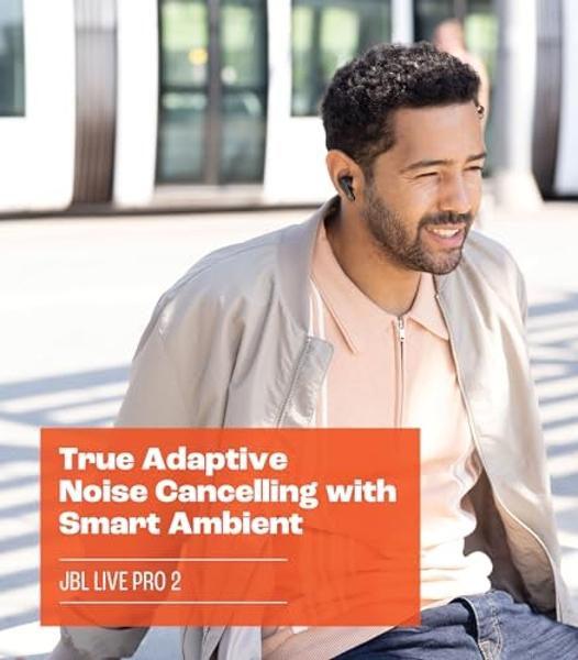 JBL Live Pro 2 - True Wireless Noise Cancelling Earbuds, up to 40 Hours of Playback with Wireless Charging, 6 mics for Perfect Calls, Touch & Voice Control, IPX5 Water Resistant (B