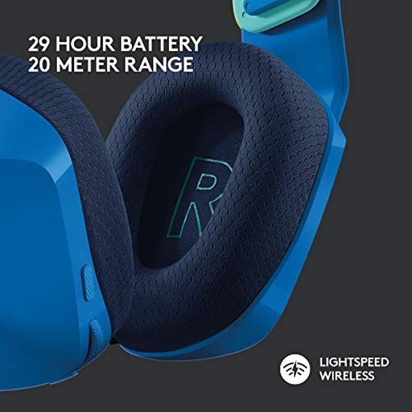 Logitech G733 LIGHTSPEED Wireless Gaming Headset with suspension headband, LIGHTSYNC RGB, Blue VO!CE mic technology and PRO-G audio drivers - Blue
