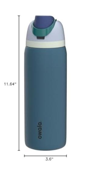 Owala FreeSip Insulated Stainless Steel Water Bottle with Straw for Sports, Travel, and School BPA-Free Sports Water Bottle, 40 oz, Denim