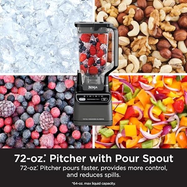 Ninja BR201AMZ Professional Blender 2.0, 1200 Watts, Auto-iQ Program, Total Crushing Blades, 72-oz. Pitcher, 4 Manual Speeds for Smoothies, Shakes, and Frozen Drinks, Dishwasher-Sa