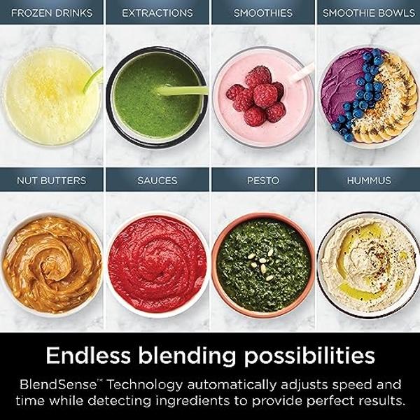 Ninja Detect Power Blender Pro + Personal Single-Serve, BlendSense Technology, For-Smoothies, Food and More, Compact Kitchen Countertop, 1800 P-Watts, 72 oz. Pitcher, (2) 24 oz. Cu