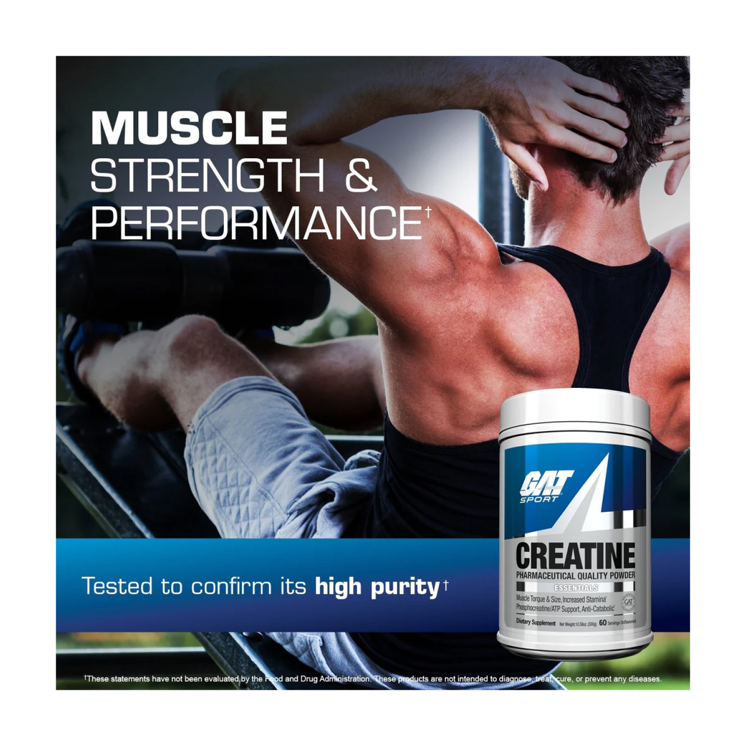 Creatina Gat Creatine 1kg 200 Serv. - Sin Sabor