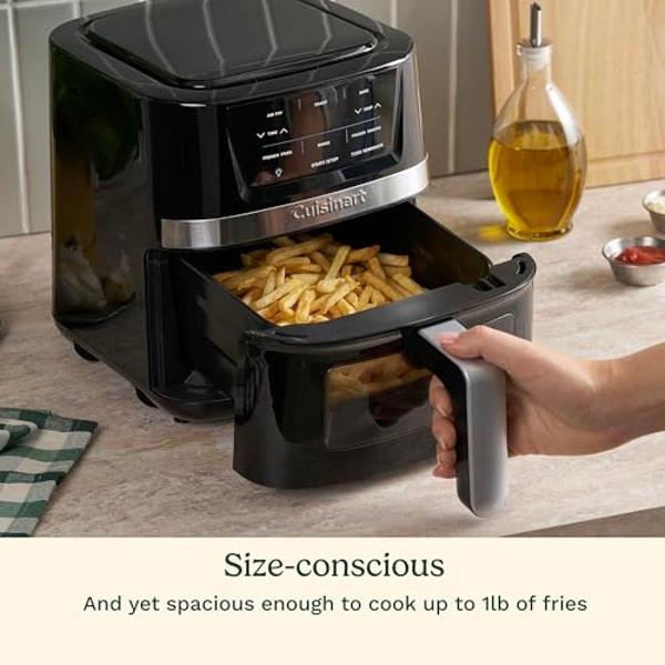 Cuisinart Air Fryer Oven, 2.6-Qt Basket Stainless Steel Air Fryer, Kitchen Dishwasher-Safe Parts with 3 Presets to Roast, Bake, & Air Fry, Quick & Easy Electric Fryer Meals, AIR-80