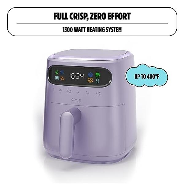 CRUX x Marshmello 3.0 QT Digital Air Fryer with TurboCrisp Technology, Touch Screen Temperature Control, Timer and Auto Shut-off, Fully Programmable, Silicone Cupcake Molds Include