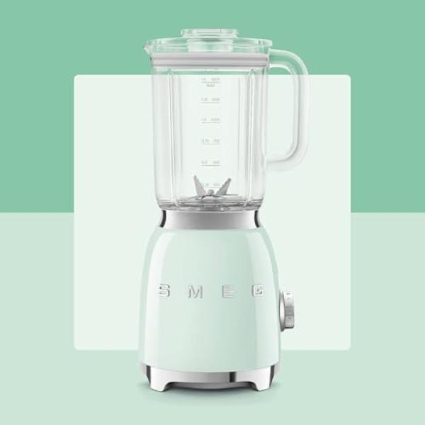 SMEG 50's Retro NEW Countertop Blender with 4 Presets and 4 Speed Settings with 6 Cup BPA Free Titan Renew JUG (Pastel Green)