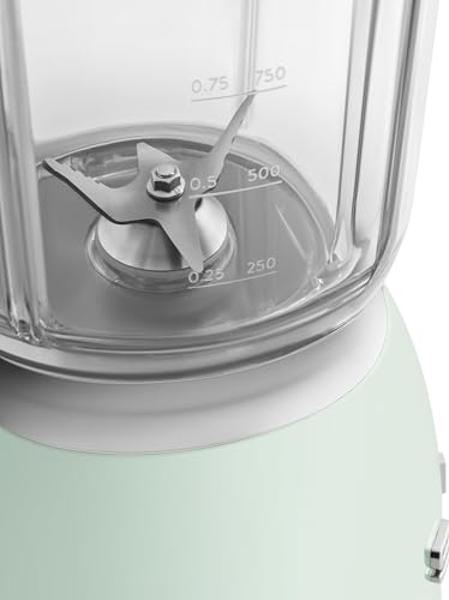 SMEG 50's Retro NEW Countertop Blender with 4 Presets and 4 Speed Settings with 6 Cup BPA Free Titan Renew JUG (Pastel Green)