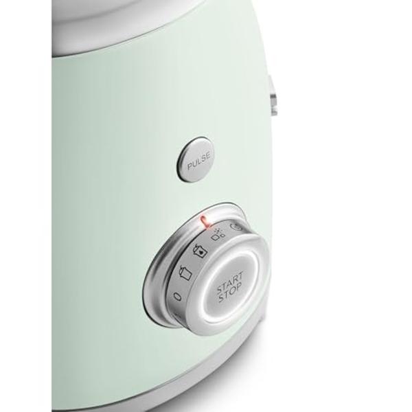 SMEG 50's Retro NEW Countertop Blender with 4 Presets and 4 Speed Settings with 6 Cup BPA Free Titan Renew JUG (Pastel Green)