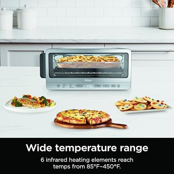 Ninja Flip Toaster Oven&Air Fryer, 8-in-1 Functionality, Flip Up&Away Capability for Storage Space, LargeCapacity, Air Fry Basket, SheetPan, Wire Rack&Removable Crumb Tray, Stainle