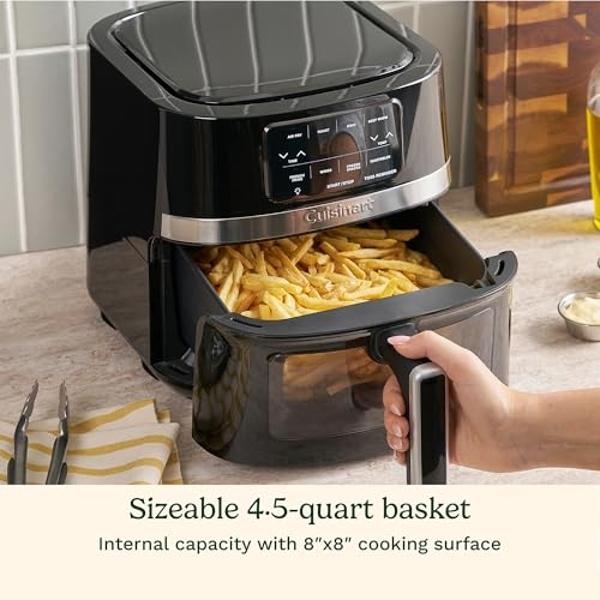 Cuisinart Air Fryer Oven, Stainless Steel Air Fryer, 4.5-Qt Fryer Basket, Dishwasher-Safe Parts with 4 Presets for Roast, Bake, Broil, Air Fry & Keep Warm, Quick & Easy Meals, AIR-