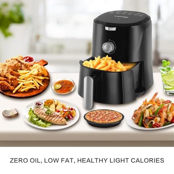 BELLA 3 Qt Manual Air Fryer Oven and 5-in-1 Multicooker with Removable Nonstick and Dishwasher Safe Crisping Tray and Basket, 1400 Watt Heating System, Matte Blue