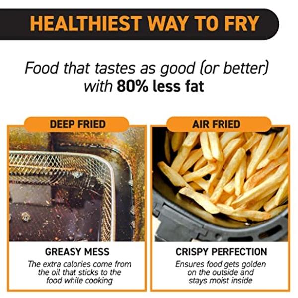 Gourmia Air Fryer Oven Digital Display 6 Quart Large AirFryer Cooker 12 1-Touch Cooking Presets, XL Air Fryer Basket 1500w Power Multifunction Black and Stainless Steel Accents FRY
