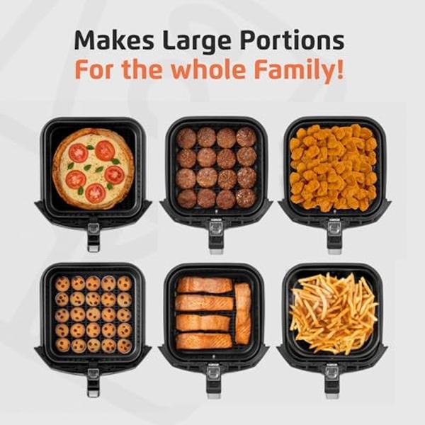 GreenLife 4.5QT Mechanical Air Fryer, PFAS-Free Ceramic Nonstick Crisper Drawer, Adjustable Temperature Timer Dial, LED Indicator, Holiday Gifting, Dishwasher Safe, Kitchen Essenti