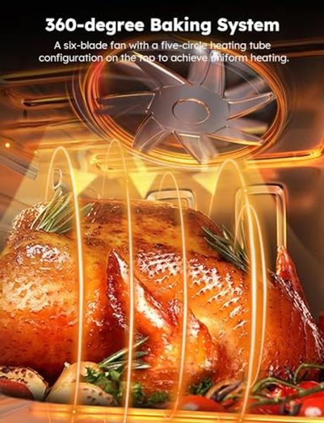 Nuwave Brio Air Fryer Oven, 15.5Qt X-Large Family Size, SS Rotisserie Basket &Skewer-Kit, Reversible Ultra Non-Stick Grill/Griddle Plate, Powerful 1800W, Integrated Smart Thermomet
