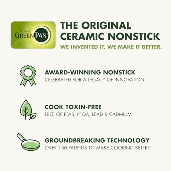 GreenPan Bistro Stainless Steel 9-in-1 Air Fry Oven, Nonstick Baking Pan, Stainless Steel Rack, and Basket, Fast Heating, Multifunction Presets, Cool-Touch Handle, PFAS-Free, Easy 