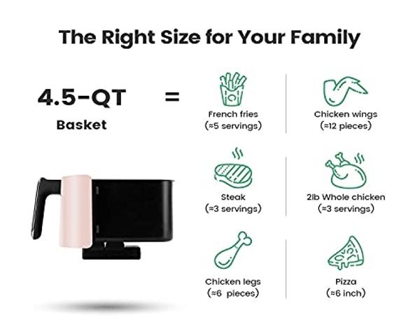 Elite Gourmet EAF-0201BL Personal Compact Space Saving Electric Hot Air Fryer Oil-Less Healthy Cooker, Timer & Temperature Controls, 1000W, 2.1 Quart, Mint