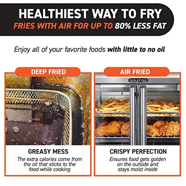GreenPan Bistro Stainless Steel 9-in-1 Air Fry Oven, Nonstick Baking Pan, Stainless Steel Rack, and Basket, Fast Heating, Multifunction Presets, Cool-Touch Handle, PFAS-Free, Easy 