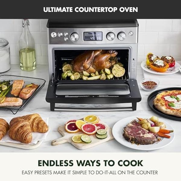 GreenPan 13-in-1 Elite Countertop Convection Oven & Air Fryer, PFAS-Free Ceramic Tray & Pizza Pan, Adjustable Racks, Multifunction Presets, Toaster, Bake, Broil, Roast, Proof, Dehy