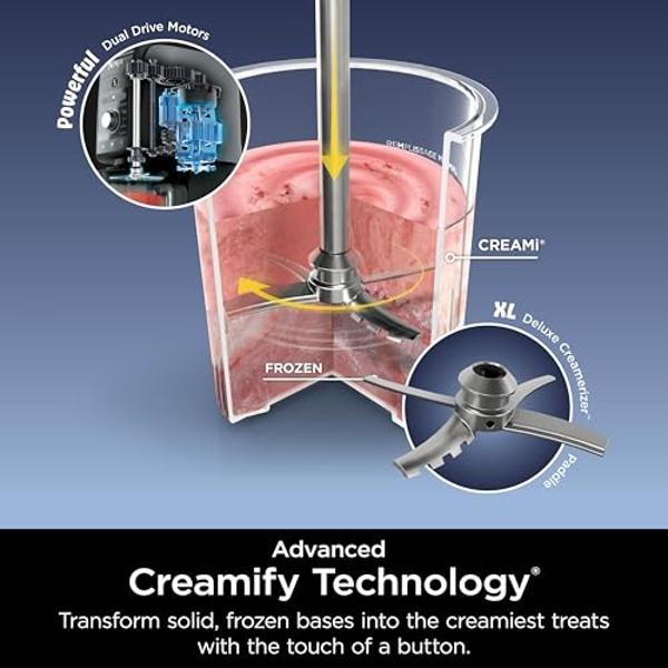 Ninja CREAMi Deluxe Ice Cream & Frozen Treat Maker for Ice Cream, Sorbet, Milkshakes, Frozen Yogurt, & More, 11-in-1, XL Capacity, Silver, Includes (2) Family-Sized 24 oz. Tubs, NC