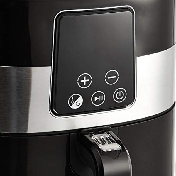 Amazon Basics 3.2 Quart 6-In-1 Air Fryer (Fry, Crisp, Roast, Bake, Reheat, Dehydrate), Non-Stick, with Timer, Auto Shut-Off, Digital Touch Screen, Up to 400°F , 1400W, Black/Silver