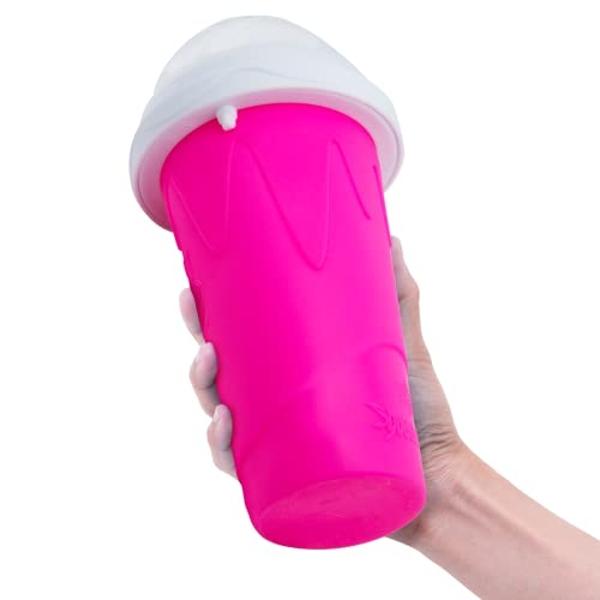 Slushy Maker Cup, Slushie Cup Maker, Milk Cola Juice Squeeze Cup, Magic Slushies Quick Freeze Cup, Cooling Cup, Smoothies Cup with Lids and Straws for All Age (red)